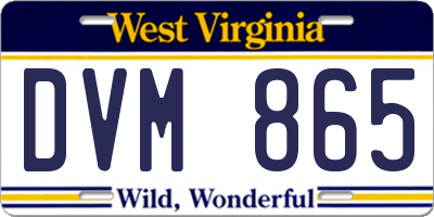 WV license plate DVM865