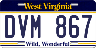 WV license plate DVM867