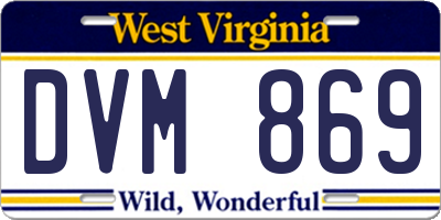 WV license plate DVM869