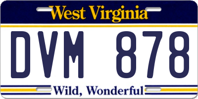 WV license plate DVM878