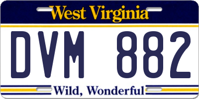 WV license plate DVM882