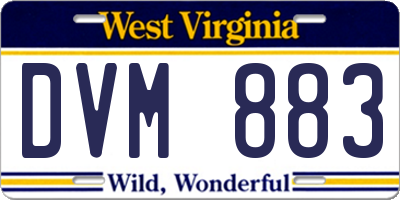 WV license plate DVM883
