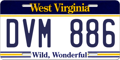 WV license plate DVM886