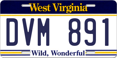 WV license plate DVM891