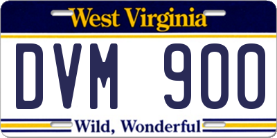 WV license plate DVM900