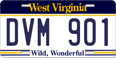 WV license plate DVM901