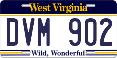 WV license plate DVM902