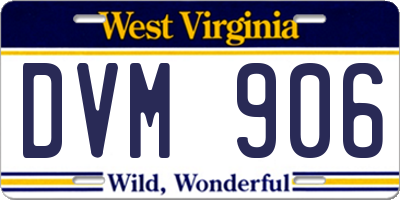 WV license plate DVM906