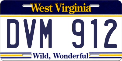 WV license plate DVM912