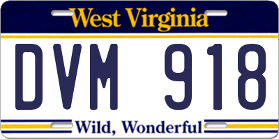 WV license plate DVM918