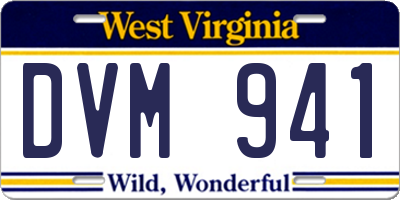 WV license plate DVM941