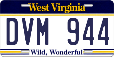 WV license plate DVM944