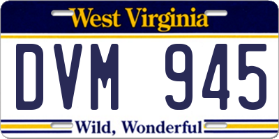 WV license plate DVM945