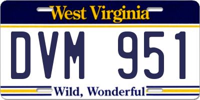 WV license plate DVM951