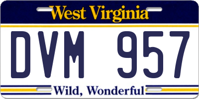WV license plate DVM957