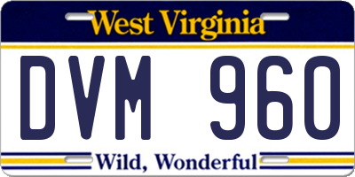 WV license plate DVM960