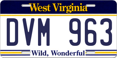WV license plate DVM963