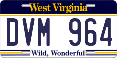 WV license plate DVM964