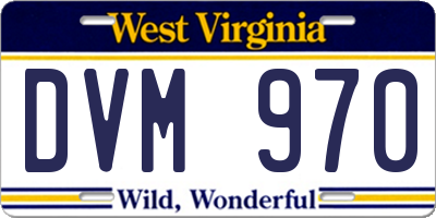 WV license plate DVM970