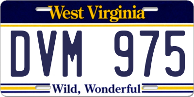 WV license plate DVM975