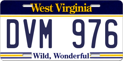 WV license plate DVM976