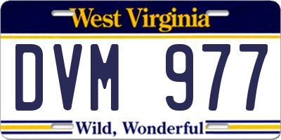WV license plate DVM977