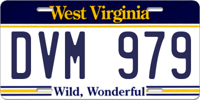 WV license plate DVM979