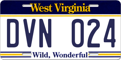 WV license plate DVN024