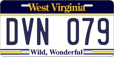WV license plate DVN079