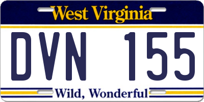 WV license plate DVN155