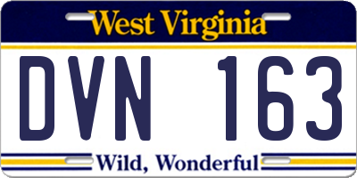 WV license plate DVN163