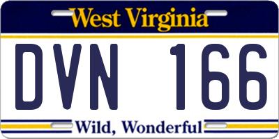 WV license plate DVN166