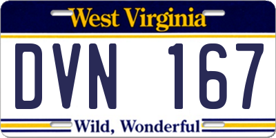WV license plate DVN167