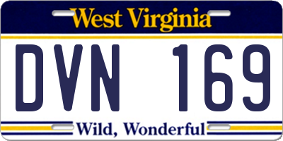 WV license plate DVN169
