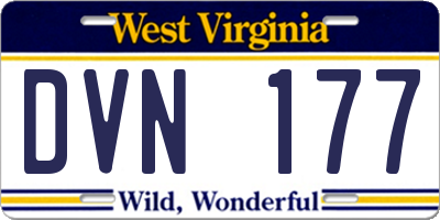 WV license plate DVN177