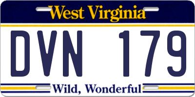 WV license plate DVN179