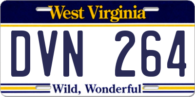 WV license plate DVN264