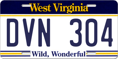 WV license plate DVN304