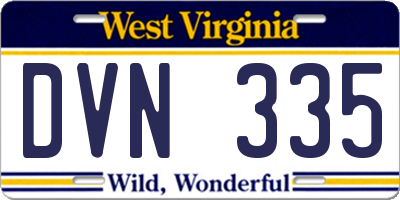 WV license plate DVN335