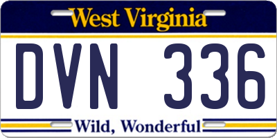 WV license plate DVN336