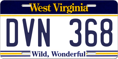WV license plate DVN368