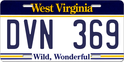 WV license plate DVN369