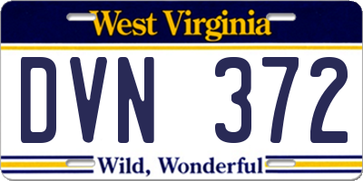 WV license plate DVN372