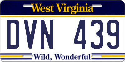 WV license plate DVN439