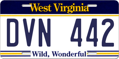 WV license plate DVN442