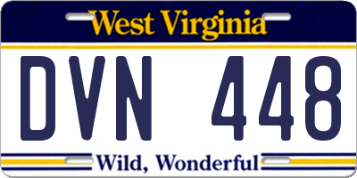 WV license plate DVN448