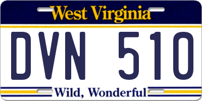 WV license plate DVN510