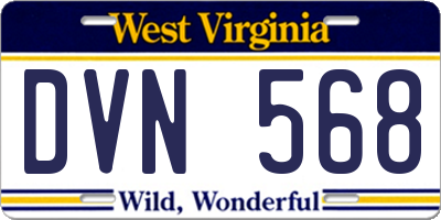 WV license plate DVN568