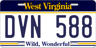 WV license plate DVN588