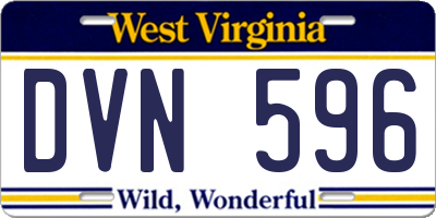 WV license plate DVN596